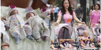 路人都看呆!霸氣夫妻「分娩2次兒女雙全」一家橫行出街「6輛嬰兒車並行」超拉風場面引網羨
