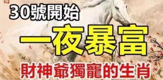 1月30號開始財神爺獨寵,有望一夜暴富的生肖