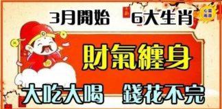 3月開始吃香喝辣日子好,六大生肖財氣纏身