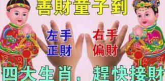 財神派善財童子發財來了,左手正財右手偏財,四大生肖快快接駕