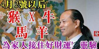 4月2號以後(猴、X、牛、馬、羊)不得了,為家人接住好財運