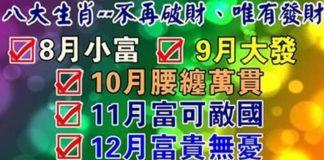 8月-12月有望富貴無憂的生肖